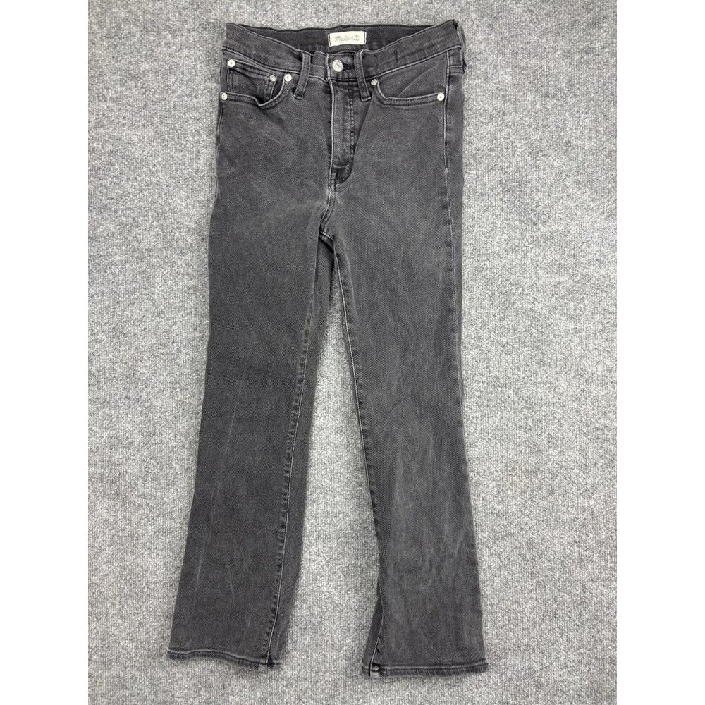 Madewell Cali Demi-Boot Jeans Womens‎ 27 Gray Charcoal High Rise Stretch 27x26